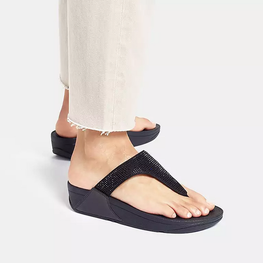 Lulu Glitter Women's Toe Post Slip On Sandal