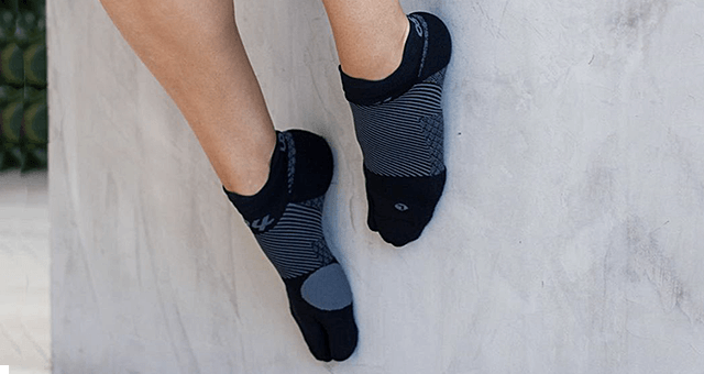 Feet wearing Os1st socks 