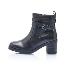 Load image into Gallery viewer, Gretta Standard Fit Women&#39;s Leather Heel Ankle Boot With Straps
