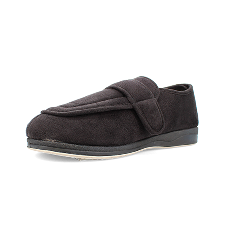Edison Extra Wide Fit Men's Dual Velcro Strap Fastening Soft Touch Warm Lined Slipper