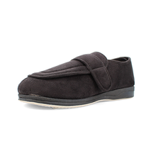 Load image into Gallery viewer, Edison Extra Wide Fit Men&#39;s Dual Velcro Strap Fastening Soft Touch Warm Lined Slipper

