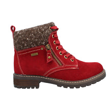 Load image into Gallery viewer, Melodie23 Wide Fit Women&#39;s Knitted Trim Lace Up Suede Boot
