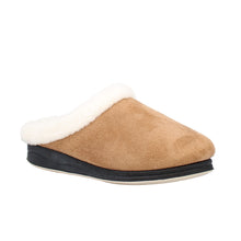 Load image into Gallery viewer, Sophia23 Wide Fit Women&#39;s Slip On Suede With Faux Fur Lining &amp; Trim Mule Slipper
