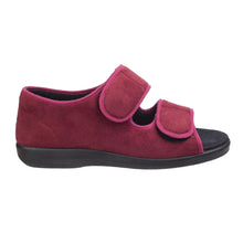 Load image into Gallery viewer, Brompton Extra Wide Fit Velvet Finish Open Toe Unisex Slipper
