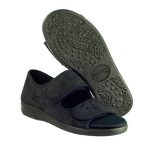 Load image into Gallery viewer, Brompton Extra Wide Fit Velvet Finish Open Toe Unisex Slipper
