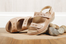 Load image into Gallery viewer, Chloe - Extra Wide Fit Women&#39;s Leather Strappy Sandal
