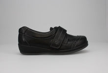 Load and play video in Gallery viewer, Irene Extra Wide Fit Women&#39;s Velcro Strap Fastening Leather Shoe
