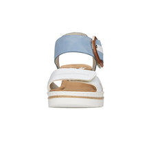 Load image into Gallery viewer, Teyonah Wide Fit Women&#39;s Large Buckle &amp; Adjustable Velcro Fastening Strappy Mid Wedge Sandal
