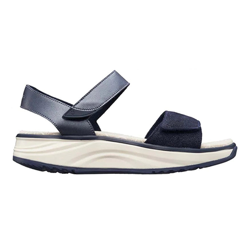 Flores Wide Fit Women's Double Velcro Strap Fastening Leather Sandal