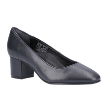 Load image into Gallery viewer, Anna Standard Fit Women&#39;s Leather Block Heel Court Shoe
