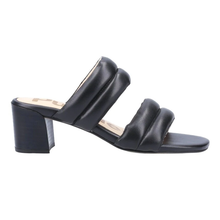 Load image into Gallery viewer, Leila Standard Fit Women&#39;s Double Bar Leather Slip On Block Heel Mule
