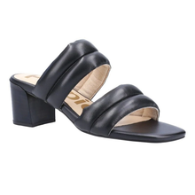 Load image into Gallery viewer, Leila Standard Fit Women&#39;s Double Bar Leather Slip On Block Heel Mule
