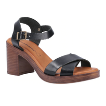 Load image into Gallery viewer, Georgia Standard Fit Women&#39;s Crossover Buckle Fastening Block Heel Leather Sandal
