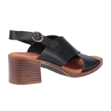 Load image into Gallery viewer, Gabrielle Standard Fit Women&#39;s Large Buckle Fastening Crossover Detail Leather Block Heel Sandal
