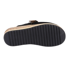 Load image into Gallery viewer, Sorcha Standard Fit Women&#39;s Leather (Nubuck Or Suede) Slip On Mid Wedge Closed Toe Mule With Buckle Detail Sandal

