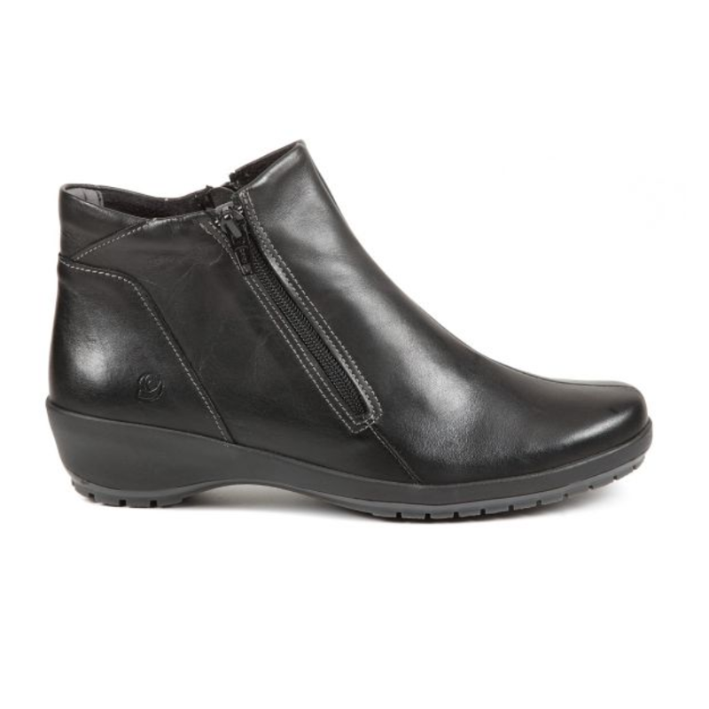 Quinn - Wide Fit Women's Leather Twin Zip Fastening Ankle Boot