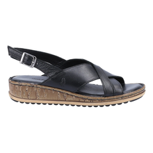 Load image into Gallery viewer, Elena Standard Fit Women&#39;s Mid Wedge Leather Crossover Detail Strappy Buckle Fastening Sandal
