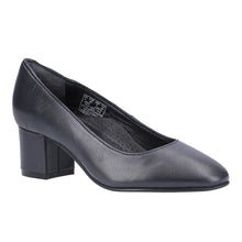Load image into Gallery viewer, Anna Standard Fit Women&#39;s Leather Block Heel Court Shoe
