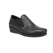 Load image into Gallery viewer, Mimi Standard Fit Women&#39;s Easy Slip On Mid Wedge Leather Shoe
