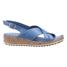 Load image into Gallery viewer, Elena Standard Fit Women&#39;s Mid Wedge Leather Crossover Detail Strappy Buckle Fastening Sandal
