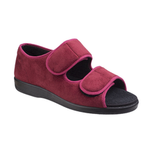 Load image into Gallery viewer, Brompton Extra Wide Fit Velvet Finish Open Toe Unisex Slipper
