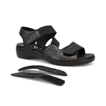 Load image into Gallery viewer, Bronwen Dual Fit Women&#39;s Elasticated &amp; Velcro Dual Removable Extendable Strap Fastening Sandal

