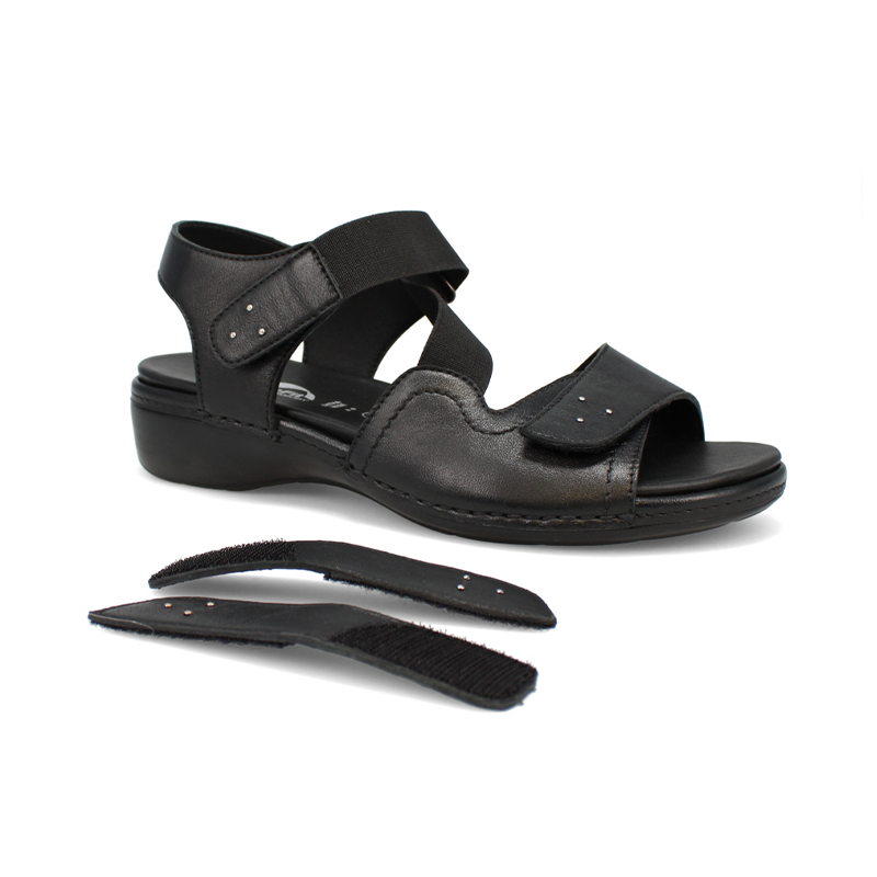 Bronwen Dual Fit Women's Elasticated & Velcro Dual Removable Extendable Strap Fastening Sandal