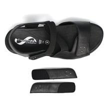 Load image into Gallery viewer, Bronwen Dual Fit Women&#39;s Elasticated &amp; Velcro Dual Removable Extendable Strap Fastening Sandal
