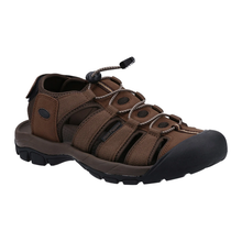 Load image into Gallery viewer, Peru Standard Fit Men&#39;s Bungee Fastening Closed Toe Sport Style Sandal
