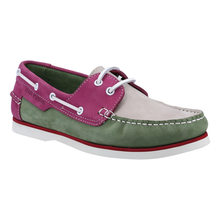 Load image into Gallery viewer, Hattie Standard Fit Women&#39;s Colour Block Leather Lace Up Boat Shoe

