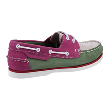 Load image into Gallery viewer, Hattie Standard Fit Women&#39;s Colour Block Leather Lace Up Boat Shoe
