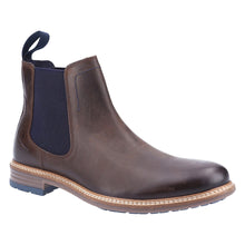 Load image into Gallery viewer, Justin Standard Fit Men&#39;s Leather With Elasticated Side Panel Pull On Chelsea Boot

