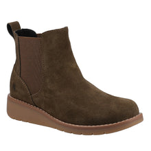Load image into Gallery viewer, Layla Standard Fit Women&#39;s Suede With Elasticated Side Panel Pull On Mid-Wedge Ankle Boot
