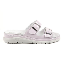 Load image into Gallery viewer, Gina - Wide Fit Women&#39;s Leather Double Buckle Fastening Slip On Sandal
