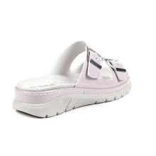 Load image into Gallery viewer, Gina - Wide Fit Women&#39;s Leather Double Buckle Fastening Slip On Sandal
