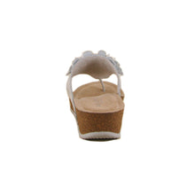 Load image into Gallery viewer, Mina Wide Fit Women&#39;s Floral Detail Toe Post Wedge Slip On Sandal
