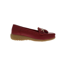 Load image into Gallery viewer, Nautical Wide Fit Women&#39;s Leather Flat Slip On Loafer
