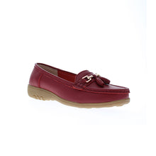 Load image into Gallery viewer, Nautical Wide Fit Women&#39;s Leather Flat Slip On Loafer
