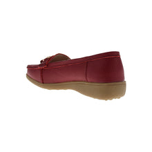 Load image into Gallery viewer, Nautical Wide Fit Women&#39;s Leather Flat Slip On Loafer
