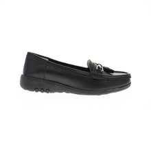 Load image into Gallery viewer, Nautical Wide Fit Women&#39;s Leather Flat Slip On Loafer
