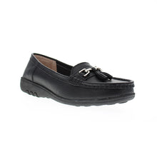 Load image into Gallery viewer, Nautical Wide Fit Women&#39;s Leather Flat Slip On Loafer
