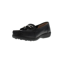 Load image into Gallery viewer, Nautical Wide Fit Women&#39;s Leather Flat Slip On Loafer
