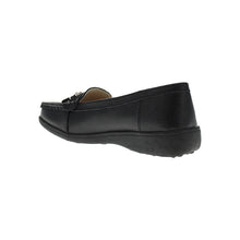 Load image into Gallery viewer, Nautical Wide Fit Women&#39;s Leather Flat Slip On Loafer
