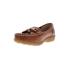 Load image into Gallery viewer, Nautical Wide Fit Women&#39;s Leather Flat Slip On Loafer
