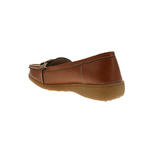 Load image into Gallery viewer, Nautical Wide Fit Women&#39;s Leather Flat Slip On Loafer
