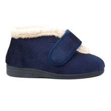 Load image into Gallery viewer, Val - Extra Wide Fit Women&#39;s Velour Velcro Fastening Slipper
