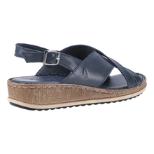 Load image into Gallery viewer, Elena Standard Fit Women&#39;s Mid Wedge Leather Crossover Detail Strappy Buckle Fastening Sandal
