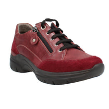 Load image into Gallery viewer, Peggy Wide Fit Women&#39;s Leather - Nubuck Mix Zip &amp; Lace Up Sport Style Casual Shoe
