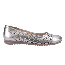 Load image into Gallery viewer, Leah Standard Fit Women&#39;s Leather Cut Out Detail Flat Ballet Pump
