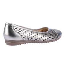 Load image into Gallery viewer, Leah Standard Fit Women&#39;s Leather Cut Out Detail Flat Ballet Pump
